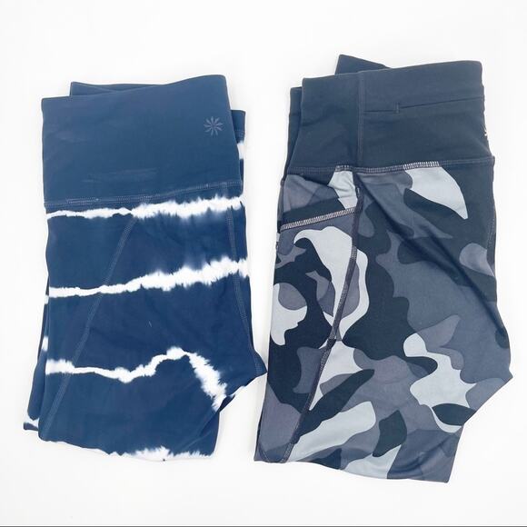 ATHLETA Bundle Capri Leggings Camo & Tie Dye Athletic Gym Run Fitness SZ Medium - Picture 1 of 15